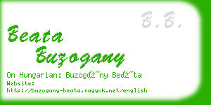 beata buzogany business card